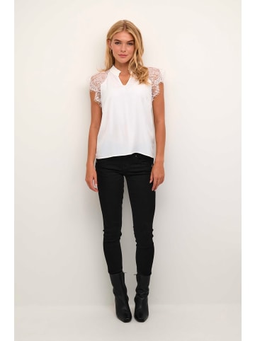 Cream Kurzarm-Bluse CRNola Straight fit in Snow White