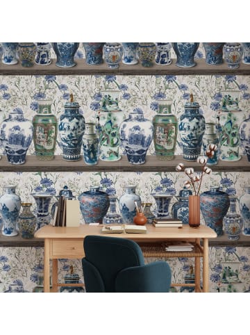 WALLPAPERS4BEGINNERS Tapete Vasen in Blau - (W) 200 × (L) 280 cm