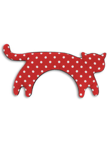 Leschi Wärmekissen "Katze Minina" stehend in Polka dot rot - (L) 39 x (B) 17 cm