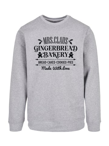 F4NT4STIC Sweatshirt Santas Gingerbread Bakery Retro Weihnachten in grau meliert