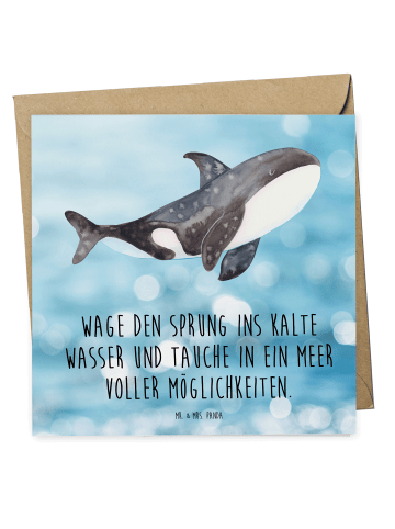 Mr. & Mrs. Panda Deluxe Karte Orca mit Spruch in Oceanblue