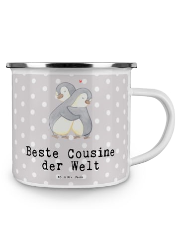 Mr. & Mrs. Panda Reisetasse Pinguin Beste Cousine der Welt mit S... in Grau Pastell