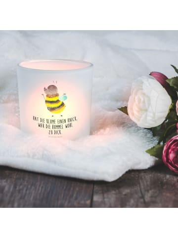 Mr. & Mrs. Panda Glaslaterne Hummel flauschig mit Spruch in Transparent