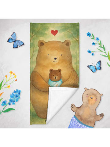 Mr. & Mrs. Panda Saunahandtuch Bär Baby Design ohne Spruch in Weiß