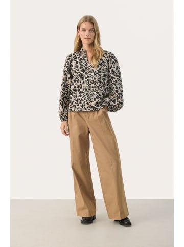 PART TWO Langarm-Bluse EimyPW Gerade Passform in Neutral Leo Print