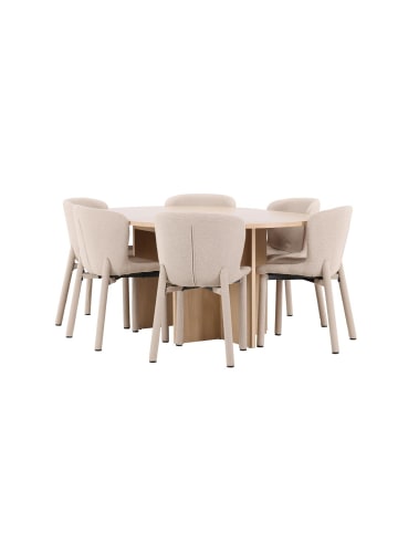 ebuy24 Essgruppe Strada (6-teilig) Whitewash 120 x 120 cm