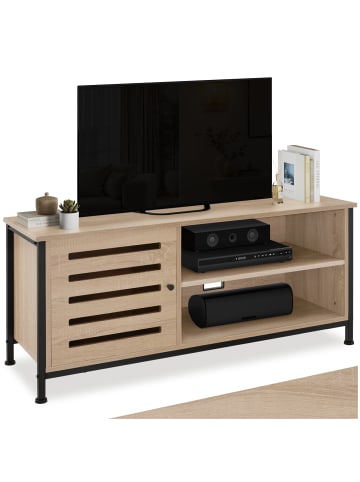 tectake TV-Board Galway 110 x 41,5 x 50,5 cm, Industrial Holz hell, Eiche Sonoma