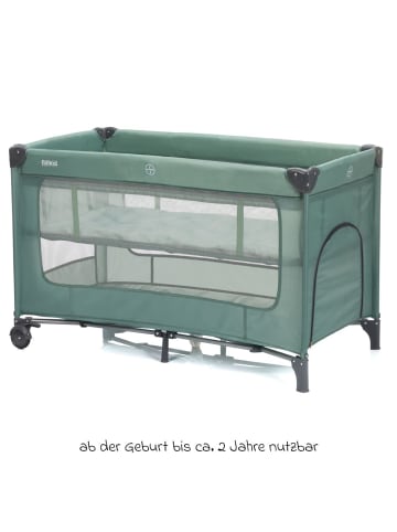 fillikid Reisebett Capri ab Geburt - 15 kg mit verstellbarem in gruen