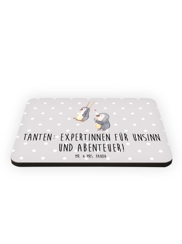Mr. & Mrs. Panda Magnet Tante Abenteuer mit Spruch in Grau Pastell