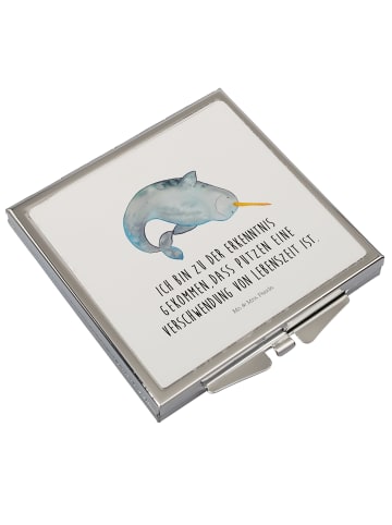 Mr. & Mrs. Panda Schminkspiegel Narwal mit Spruch in Weiß