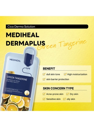 Mediheal Tuchmaske Dermaplus Green Tangerine, 22 g