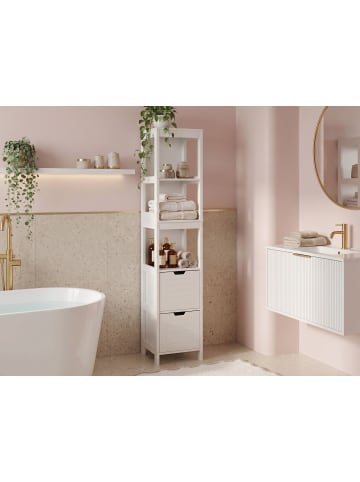 Beliani Badezimmerschrank APPROUAGUE in Weiß - (W) 30 x (H) 145 x (L) 30 cm