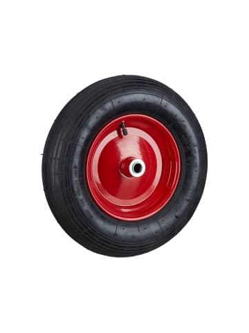 relaxdays 4x Schubkarrenrad in Schwarz/ Rot - 4.80 4.00-8