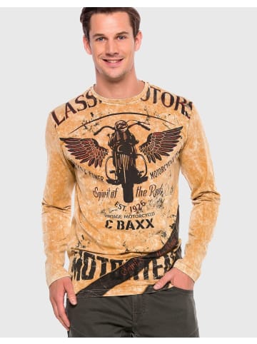 Cipo & Baxx Langarmshirt in CAMEL