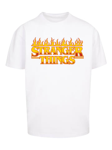 F4NT4STIC Oversize T-Shirt Stranger Things Fire Logo in weiß