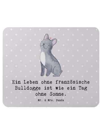 Mr. & Mrs. Panda Maus Pad Französische Bulldogge mit Spruch in Grau Pastell