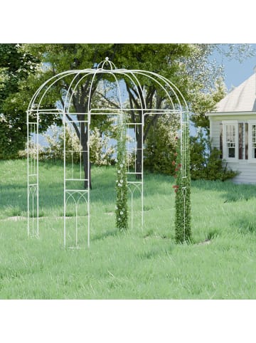 relaxdays Rosenpavillon in Weiß - (B)211 x (H)269 x (T)211 cm