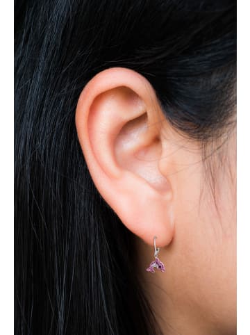schmuck23 Ohrringe 925 Silber Delfin in Rosa