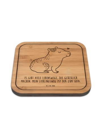 Mr. & Mrs. Panda Tassenuntersetzer Capybara Blume mit Spruch in Transparent