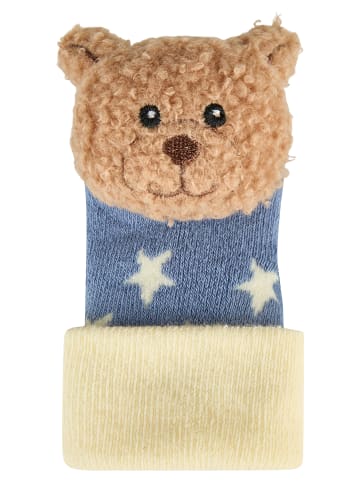 Sterntaler Baby Rasselsocken Bär in mittelblau