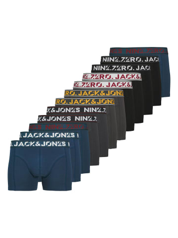 Jack & Jones Boxershort 12er Pack in Blau/Schwarz/Grau