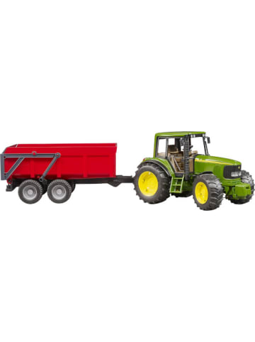 bruder Spielzeugauto 02057 Traktor John Deere 6920 mit Wannenkippanhänger (rot), 3-8 J