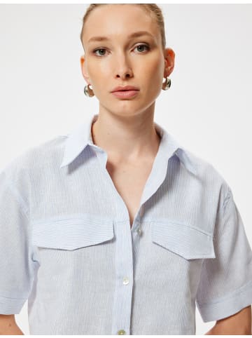 KOTON Shirt in Blau Gestreift