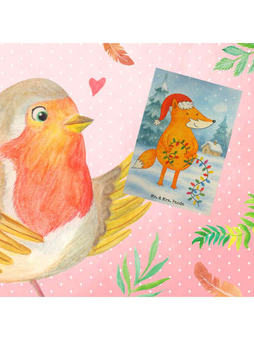 Mr. & Mrs. Panda Glückwunschkarte Fuchs Weihnachten Design ohne ... in Weiß