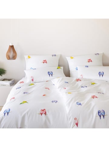 Elegante Bettwäsche Lovebirds in weiß