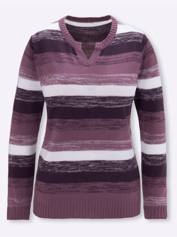 Sieh an! Langarm-Pullover in traube-gemustert