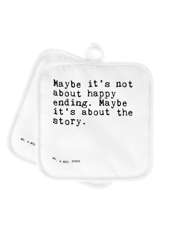 Mr. & Mrs. Panda Topfuntersetzer Maybe it's not about... mit Spruch in Weiß