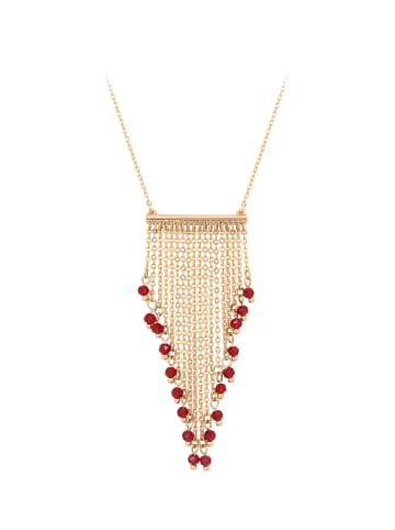 faina Women Necklace in Rose Gold Red