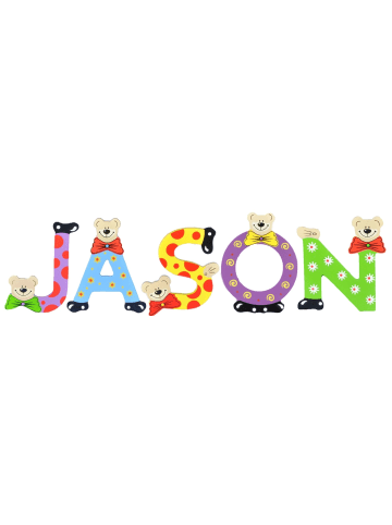 Playshoes Deko-Buchstaben "JASON" in bunt