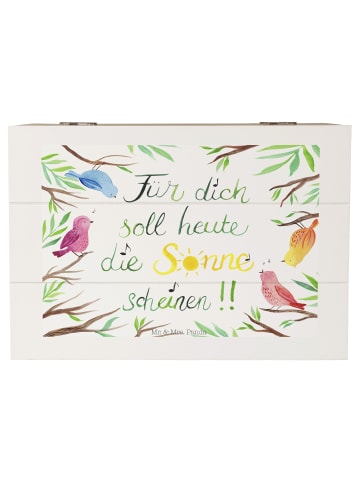 Mr. & Mrs. Panda Aufbewahrungsbox Vögel Sonne mit Spruch in Weiß