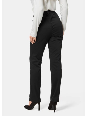 GOLDNER Satin-Baumwollhose mit Stretch in schwarz