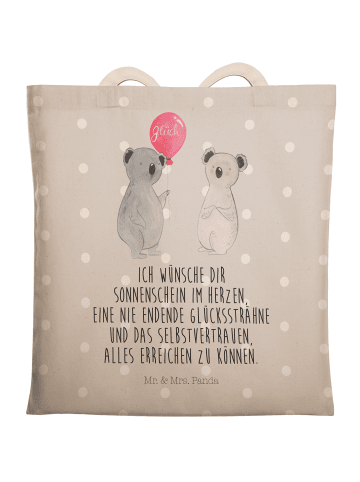 Mr. & Mrs. Panda Einkaufstasche Koala Luftballon mit Spruch in Grau Pastell