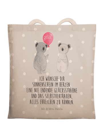 Mr. & Mrs. Panda Shopper Bag Koala Luftballon mit Spruch in Grau Pastell