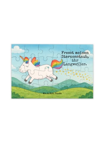 Mr. & Mrs. Panda Puzzle Einhorn Happy Design mit Spruch in Weiß