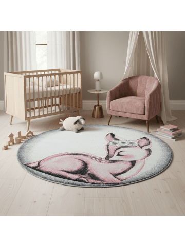 KADIMA DESIGN Kinderteppich Waschbar Reh COGNE Strapazierfähig OEKO-TEX Kinderzimmer