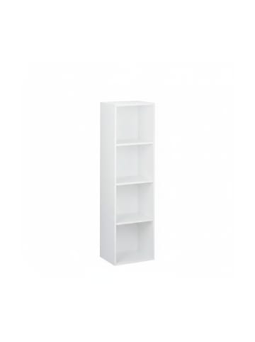 relaxdays Bücherregal in Weiß - (B)30 x (H)106 x (T)23 cm