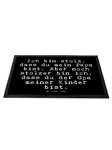 Mr. & Mrs. Panda Haustürmatte Ich bin stolz, dass... mit Spruch in Schwarz