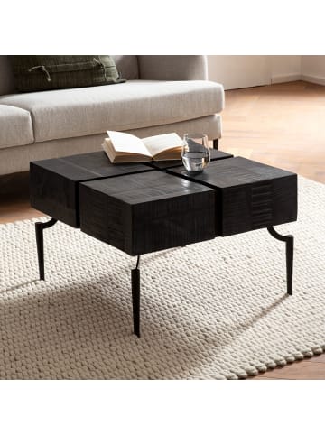 FineBuy Couchtisch in Schwarz / Mango / 60x60x40