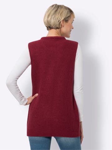 Sieh an! Long-Strickweste in kirsche