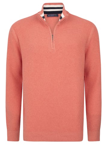 Felix Hardy Stehkragen Halber Reißverschluss Pullover in Granatapfel