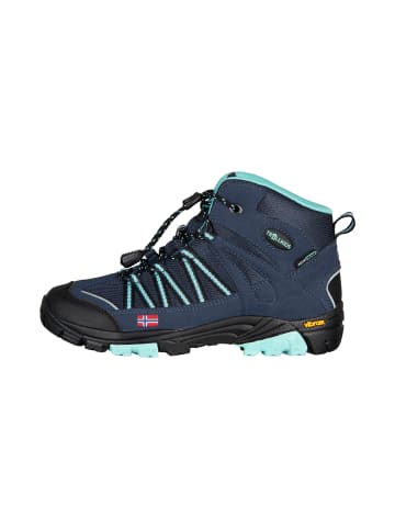 Trollkids Wanderschuh Hiker Mid "Lofoten" in Blau/Magenta