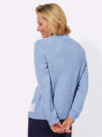 WITT WEIDEN Stehkragenpullover in eisblau-gemustert