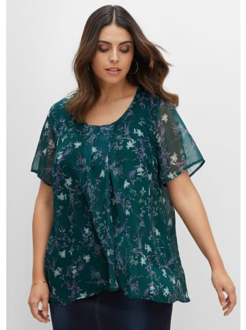 sheego T-Shirt in tiefgrün-bedruckt