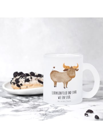 Mr. & Mrs. Panda Große Teetasse Sternzeichen Stier mit Spruch in Transparent