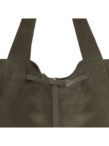 Les Visionnaires Garbriella Shopper Tasche Leder 40 cm moss green