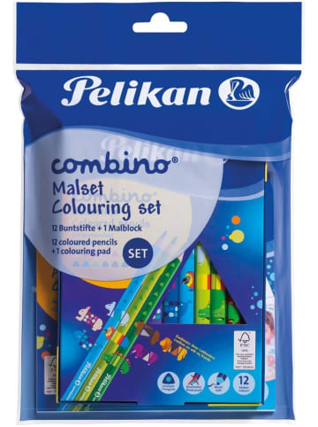 Pelikan Ausmal-Set Combino 12 Buntstifte + Malblock